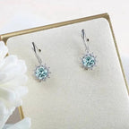 1CT Moissanite Drop Earrings 925 Sterling Silver Colorful Green Blue Pink BandsCo Straps