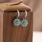 1CT Moissanite Drop Earrings 925 Sterling Silver Colorful Green Blue Pink BandsCo Straps