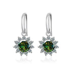 1CT Moissanite Drop Earrings 925 Sterling Silver Colorful Green Blue Pink BandsCo Straps