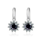 1CT Moissanite Drop Earrings 925 Sterling Silver Colorful Green Blue Pink BandsCo Straps