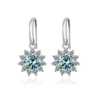 1CT Moissanite Drop Earrings 925 Sterling Silver Colorful Green Blue Pink BandsCo Straps