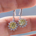 1CT Moissanite Drop Earrings 925 Sterling Silver Colorful Green Blue Pink BandsCo Straps