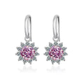 1CT Moissanite Drop Earrings 925 Sterling Silver Colorful Green Blue Pink BandsCo Straps