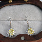 1CT Moissanite Drop Earrings 925 Sterling Silver Colorful Green Blue Pink BandsCo Straps