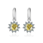 1CT Moissanite Drop Earrings 925 Sterling Silver Colorful Green Blue Pink BandsCo Straps