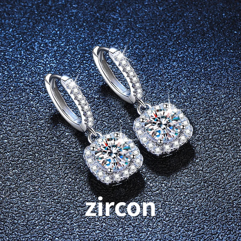 1ct GRA-Certified Moissanite Drop Earrings VVS D 18K Gold Plated 925 Sterling BandsCo Straps