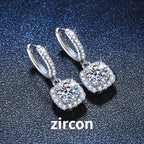 1ct GRA-Certified Moissanite Drop Earrings VVS D 18K Gold Plated 925 Sterling BandsCo Straps