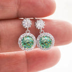1ct Moissanite Drop Earrings For Women Sterling S925 18K White Gold Plated BandsCo Straps
