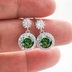 1ct Moissanite Drop Earrings For Women Sterling S925 18K White Gold Plated BandsCo Straps