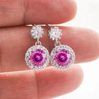 1ct Moissanite Drop Earrings For Women Sterling S925 18K White Gold Plated BandsCo Straps