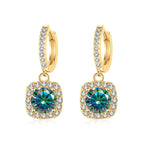1ct GRA-Certified Moissanite Drop Earrings VVS D 18K Gold Plated 925 Sterling BandsCo Straps