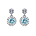1ct Moissanite Drop Earrings For Women Sterling S925 18K White Gold Plated BandsCo Straps