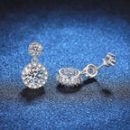 1ct Moissanite Drop Earrings For Women Sterling S925 18K White Gold Plated BandsCo Straps