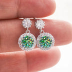 1ct Moissanite Drop Earrings For Women Sterling S925 18K White Gold Plated BandsCo Straps
