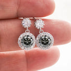 1ct Moissanite Drop Earrings For Women Sterling S925 18K White Gold Plated BandsCo Straps