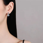 1ct Moissanite Drop Earrings For Women Sterling S925 18K White Gold Plated BandsCo Straps