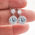 1ct Moissanite Drop Earrings For Women Sterling S925 18K White Gold Plated BandsCo Straps