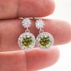 1ct Moissanite Drop Earrings For Women Sterling S925 18K White Gold Plated BandsCo Straps
