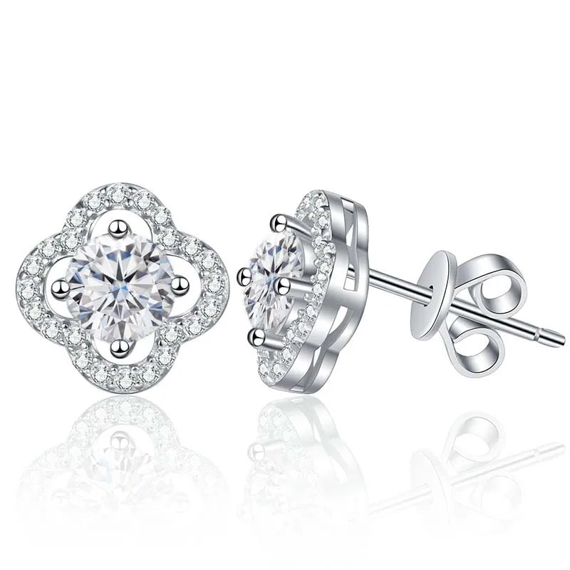 1ct Moissanite Stud Earrings For Women 925 Sterling Silver Wedding Gift BandsCo Straps