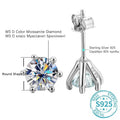 1ct Moissanite Stud Earrings For Women GRA Certified 18K White Gold Plated BandsCo Straps