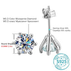 1ct Moissanite Stud Earrings For Women GRA Certified 18K White Gold Plated BandsCo Straps