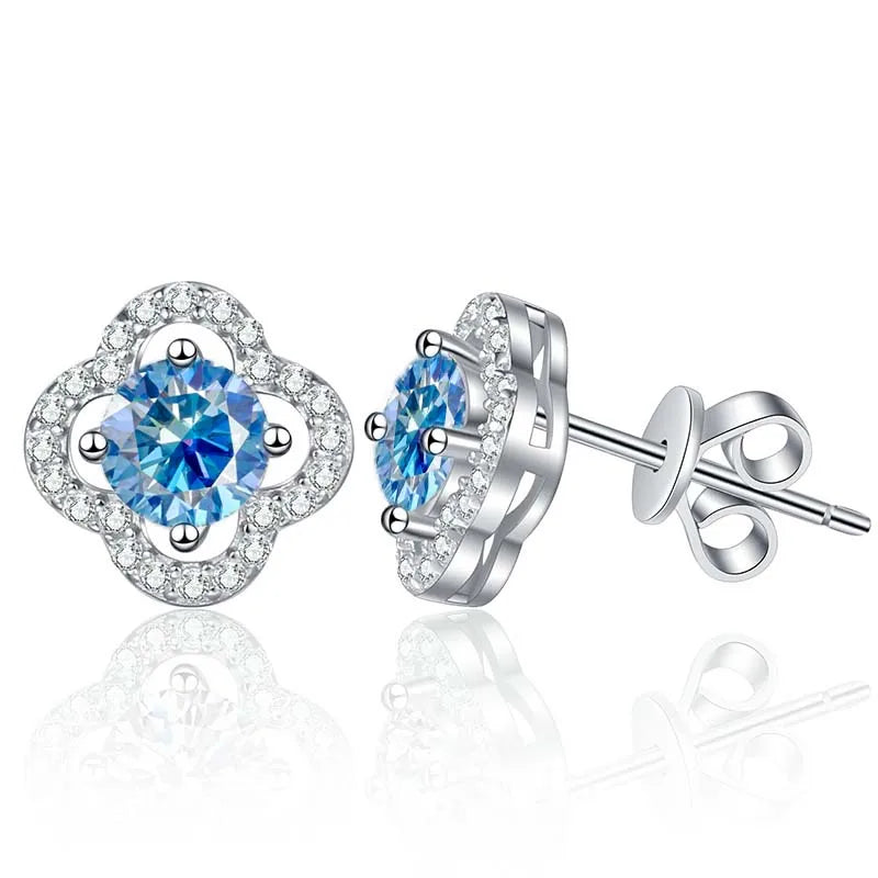 1ct Moissanite Stud Earrings For Women 925 Sterling Silver Wedding Gift BandsCo Straps