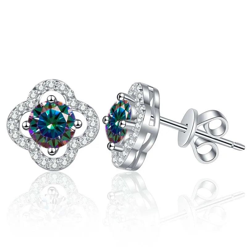 1ct Moissanite Stud Earrings For Women 925 Sterling Silver Wedding Gift BandsCo Straps