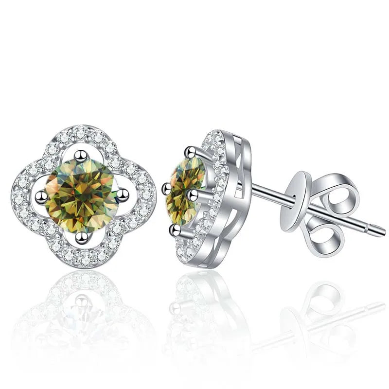 1ct Moissanite Stud Earrings For Women 925 Sterling Silver Wedding Gift BandsCo Straps