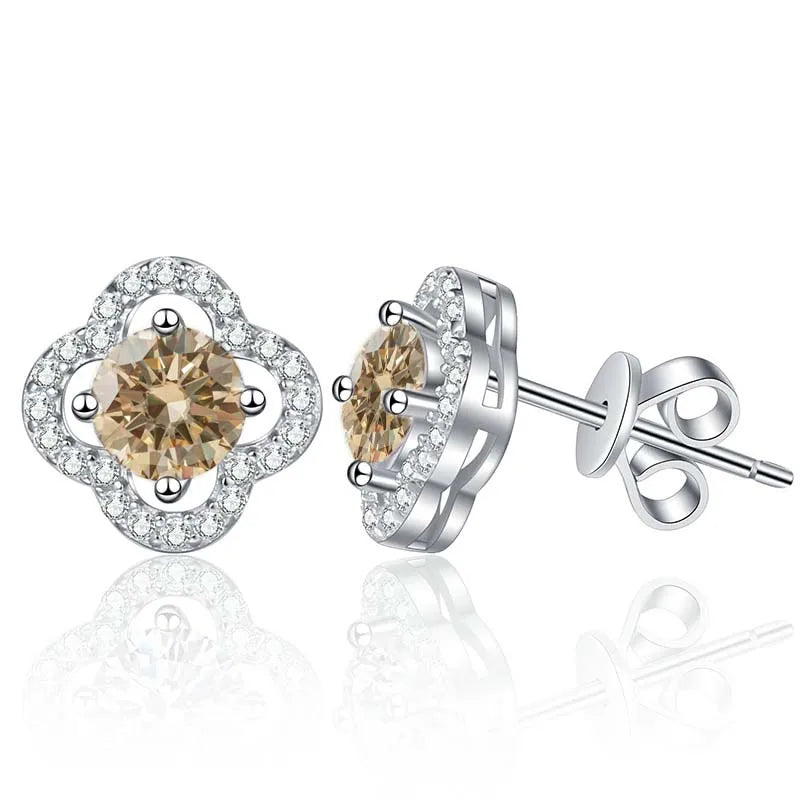 1ct Moissanite Stud Earrings For Women 925 Sterling Silver Wedding Gift BandsCo Straps