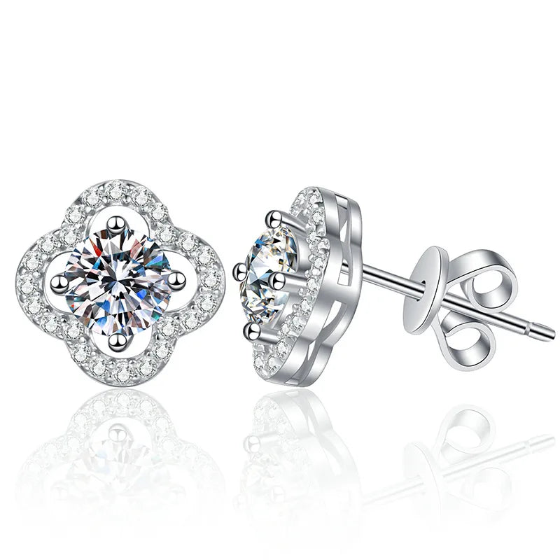 1ct Moissanite Stud Earrings For Women 925 Sterling Silver Wedding Gift BandsCo Straps