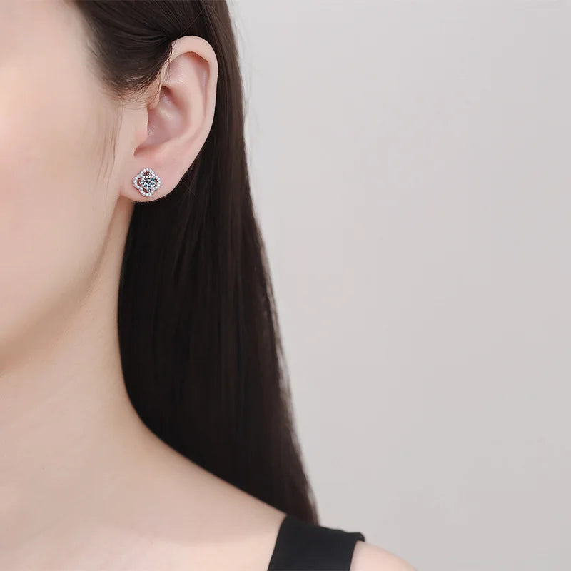1ct Moissanite Stud Earrings For Women 925 Sterling Silver Wedding Gift BandsCo Straps