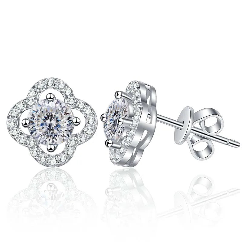 1ct Moissanite Stud Earrings For Women 925 Sterling Silver Wedding Gift BandsCo Straps