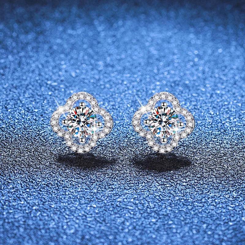 1ct Moissanite Stud Earrings For Women 925 Sterling Silver Wedding Gift BandsCo Straps