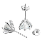 1ct Moissanite Stud Earrings For Women GRA Certified 18K White Gold Plated BandsCo Straps