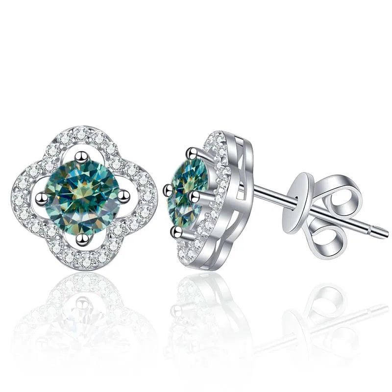 1ct Moissanite Stud Earrings For Women 925 Sterling Silver Wedding Gift BandsCo Straps