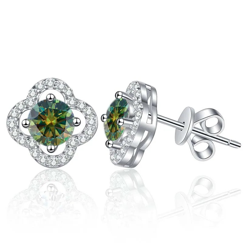 1ct Moissanite Stud Earrings For Women 925 Sterling Silver Wedding Gift BandsCo Straps