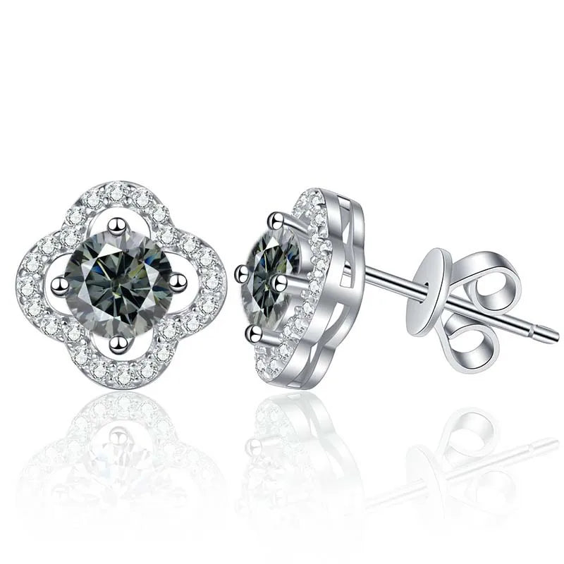 1ct Moissanite Stud Earrings For Women 925 Sterling Silver Wedding Gift BandsCo Straps
