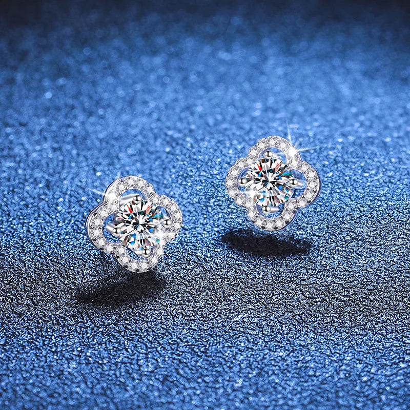 1ct Moissanite Stud Earrings For Women 925 Sterling Silver Wedding Gift BandsCo Straps