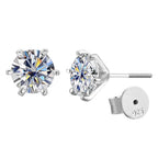 1ct Moissanite Stud Earrings For Women GRA Certified 18K White Gold Plated BandsCo Straps