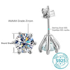 1ct Moissanite Stud Earrings For Women GRA Certified 18K White Gold Plated BandsCo Straps