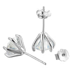 1ct Moissanite Stud Earrings For Women GRA Certified 18K White Gold Plated BandsCo Straps