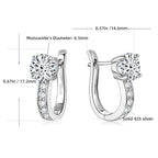 1ct Moissanite U-Shape Hoop Earrings 925 Sterling Silver D VVS1 Women Gift BandsCo Straps