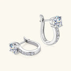 1ct Moissanite U-Shape Hoop Earrings 925 Sterling Silver D VVS1 Women Gift BandsCo Straps