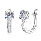 1ct Moissanite U-Shape Hoop Earrings 925 Sterling Silver D VVS1 Women Gift BandsCo Straps