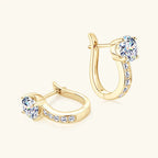 1ct Moissanite U-Shape Hoop Earrings 925 Sterling Silver D VVS1 Women Gift BandsCo Straps