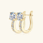 1ct Moissanite U-Shape Hoop Earrings 925 Sterling Silver D VVS1 Women Gift BandsCo Straps