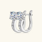 1ct Moissanite U-Shape Hoop Earrings 925 Sterling Silver D VVS1 Women Gift BandsCo Straps