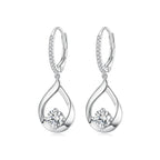 1CT Moissanite Waterdrop Necklace And Drop Earrings 925 Sterling Silver Wedding Bridal Jewelry Set BandsCo Straps