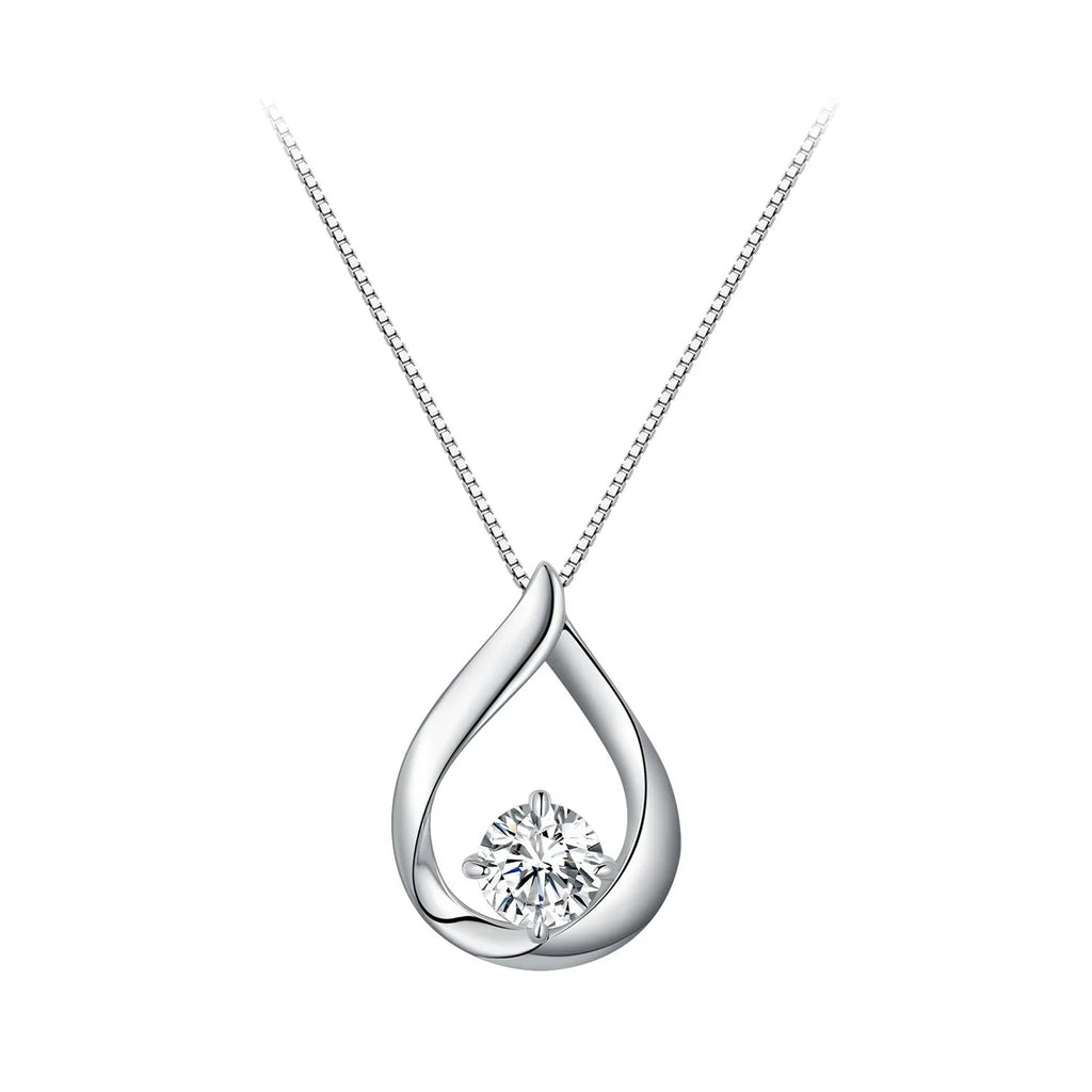 1CT Moissanite Waterdrop Necklace And Drop Earrings 925 Sterling Silver Wedding Bridal Jewelry Set BandsCo Straps