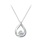 1CT Moissanite Waterdrop Necklace And Drop Earrings 925 Sterling Silver Wedding Bridal Jewelry Set BandsCo Straps
